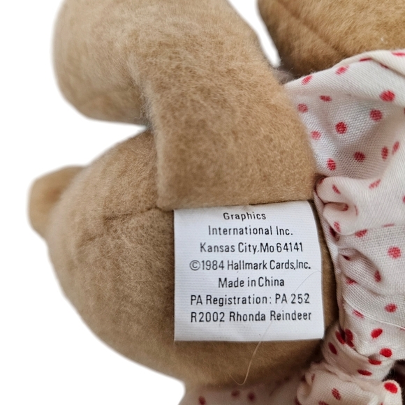 Vintage Burger King Hallmark Small Rhonda the Reindeer Plush Holiday 1984 E37 - Picture 10 of 11
